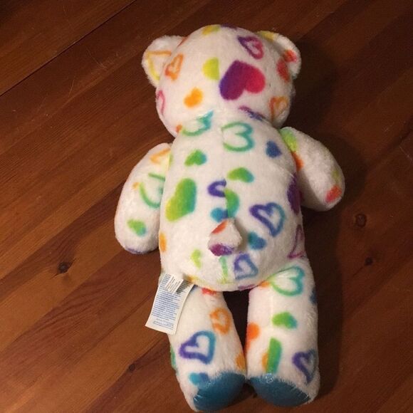 Build a Bear Multicolored Hearts Bear Plush - Picture 6 of 9